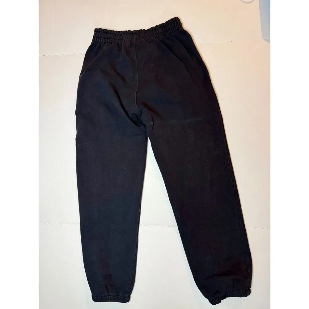 Athleta Girl Black Fleece Jogger Sweatpants Girls XL 14 Pockets Cinch Ankle